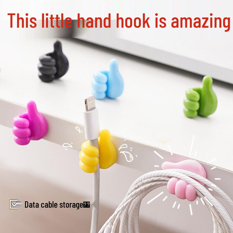 Thumb Hook Cable Organizer: Cute, Creative, No-Trace Adhesive Wire Holder
