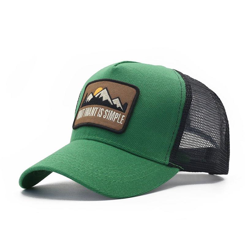 Embroidered mountain cap Outdoor sports mesh baseball cap Color matching breathable mesh cap Mountaineering sun hat