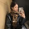 Sweet and cool retro leopard print fringed scarf female 1116 new millennium spice girl style autumn and winter thickened shawl scarf to keep warm