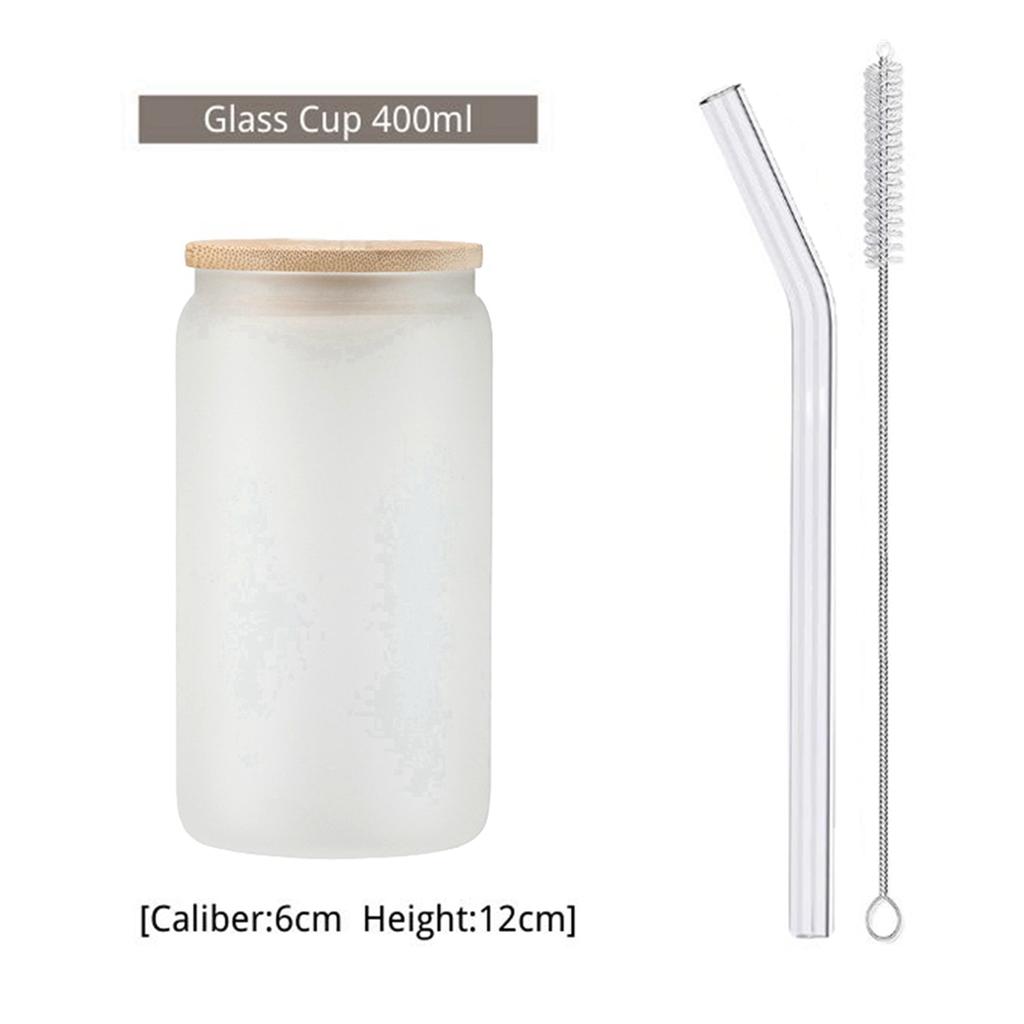 550ml/400ml Glass Cup with Lid and Straw Transparent Reusable Coke Cup Juice Glass Beer Can Milk Mocha Cups Mug Drinkware