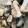Rain Shoes Women's Fashion Wear Rain Waterproof Non-slip Soft Sole Student Short Rain Boots Velvet Warm Water Shoes
