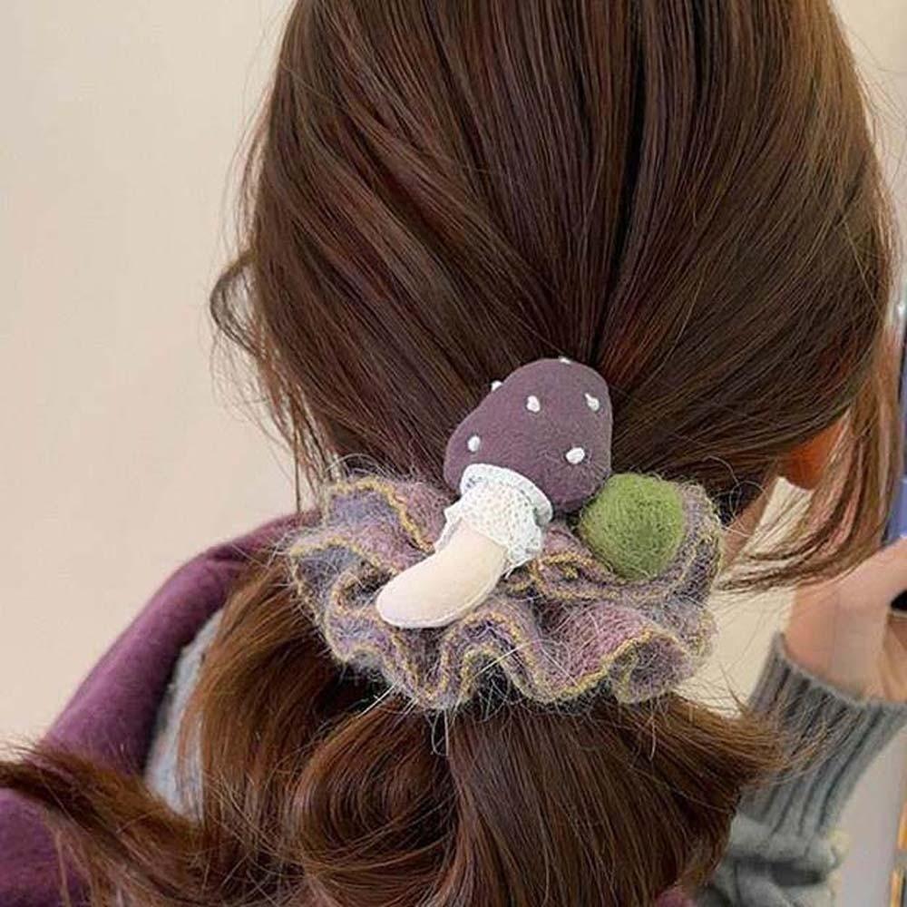 Embroidered Cartoon Animal Hair Rope Large Intestine Circle Bun Rubber Bands Horse Scrunchie  Women