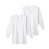 Gunze RP2810A Inner Far Infrared Long Set of White Men's Shirt, Treatment, Quick-Drying, Smooth, Sleeve, U-Neck, 2,