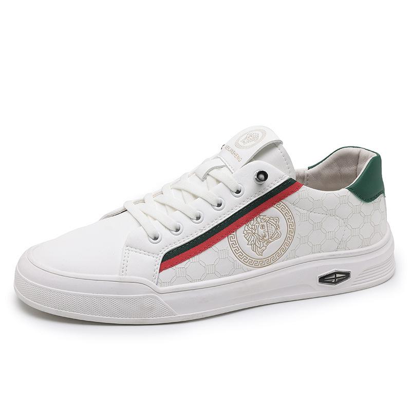 European Station New Board Shoes Leather Men's Shoes Fashion Trend Small Leather Shoes Soft Sole White Shoes Men's Versatile Casual Shoes