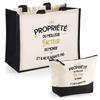 Tote Bag - PLANETEE - Duo 'Property of the Best Postman' - Jute &; Cotton - HD DTF Printing - Made In France