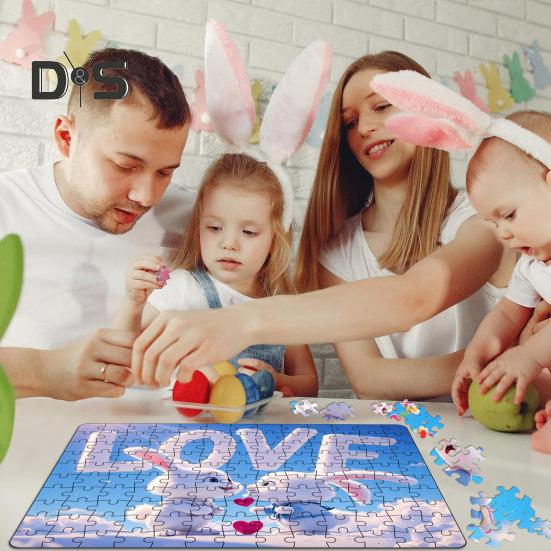 130ks/sada Pár Skládačka Králík Valentýn LÁSKA Zajíček logická hra Děti Dospělí Vzdělávací papírové puzzle Hračka Domácí dekorace