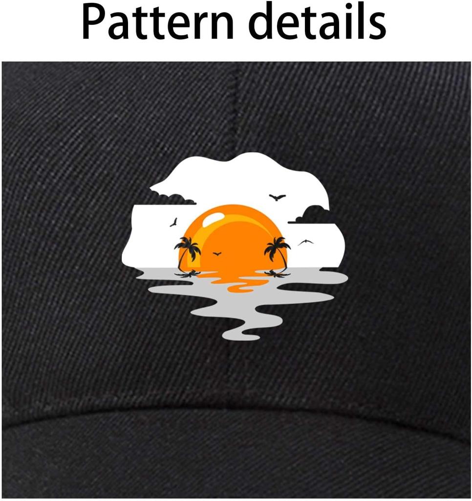 Fried Egg Sunrise Beach Scene Baseball Cap Polyester Adjustable Casual Outdoor Dad Hat