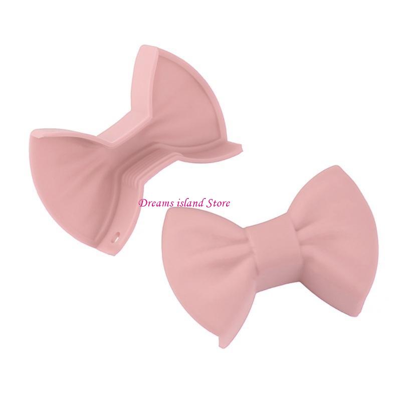 2 Pack Convenient Silicone Finger Protector Oven Gloves Silicone Bowknot Clip Heat Insulation Clip for Kitchen Safety HX6C