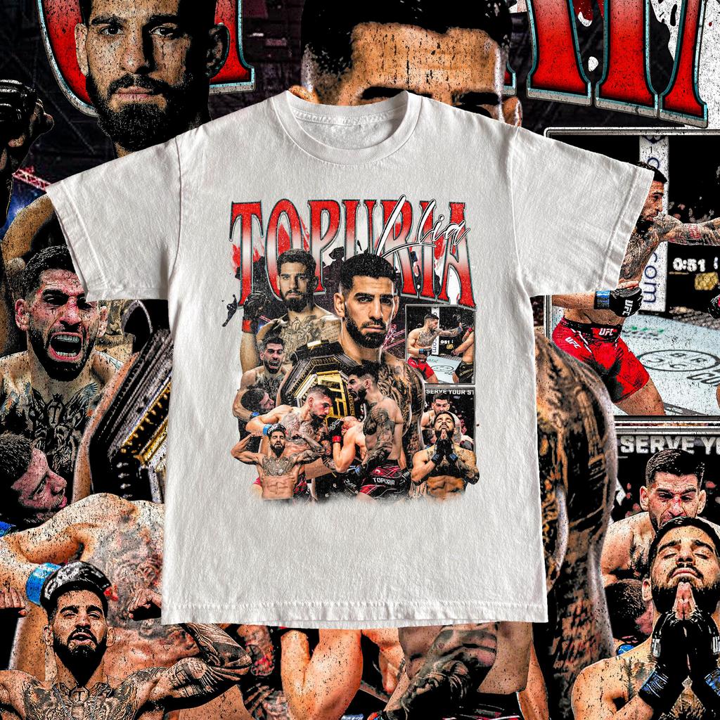 2026 Summer UFC Ilia Topuria Fighting Graphic Tshirt Women Sports Cotton Short Sleeve Loose Leisure Fitness Shirt Unisex