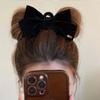 Advanced Texture Velvet Hair Clips Black Double-Sided Bow Shark Clips Women Back Head Hairpin Fashion Barrettes Hair Accessories