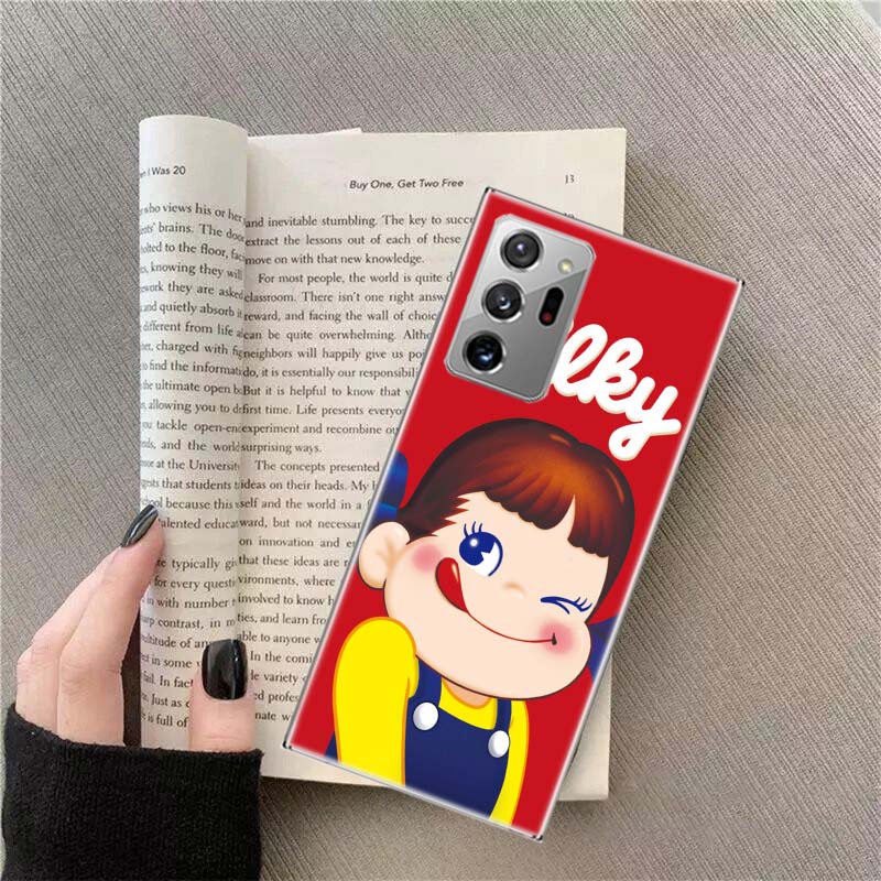 F-Fujiya M-Milky P-Peko C-chan Cartoon Phone Case For Samsung Galaxy S25 Edge S24 S23 FE S22 S26 Ultra S21 S20 S10 Plus Capa