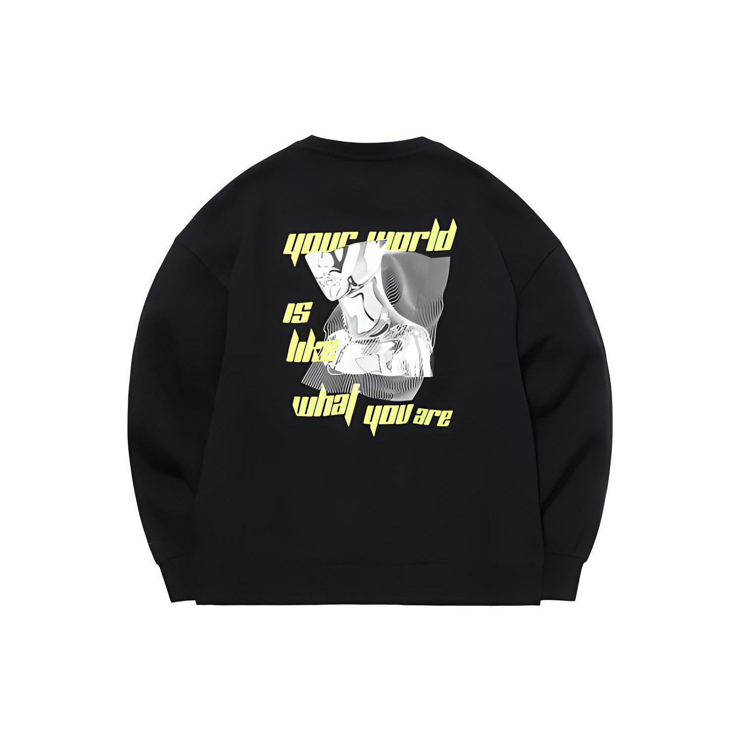 

Li Ning CF Series флисовая теплая свободная кофта-пуловер женская толстовка New-Standard-черная AWDQB34-2 M