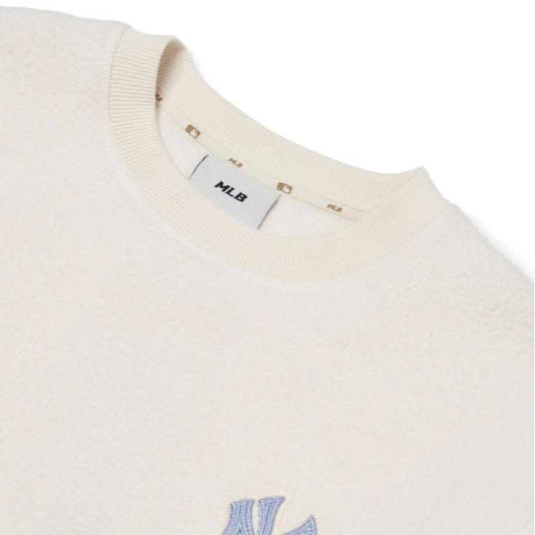 New MLB Base Logo Sweatshirts Unisex Beige 3AMTF5116-50CRS