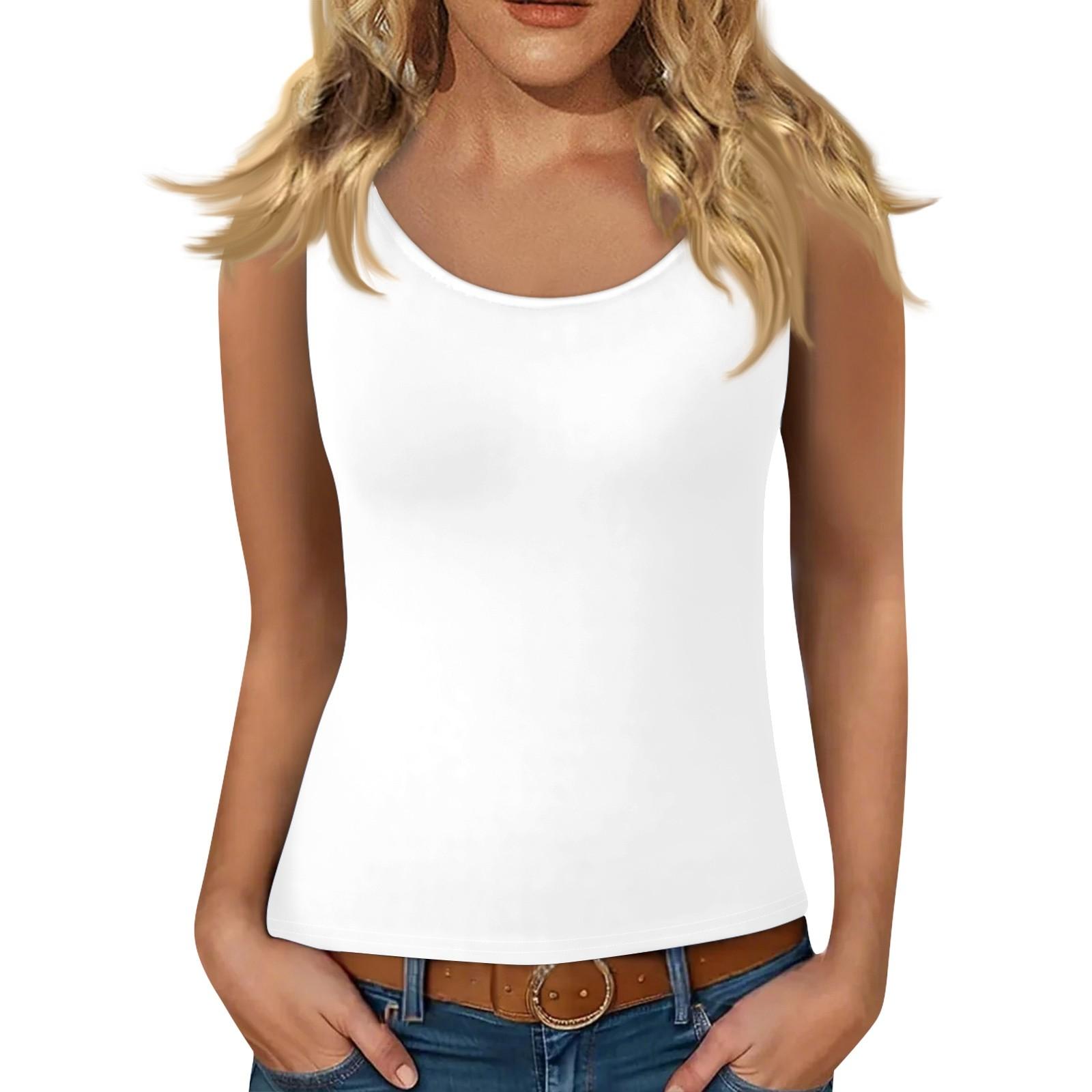 

Женский жилет без рукавов с глубоким вырезом, футболка с U-образным вырезом, подтяжки XL белый