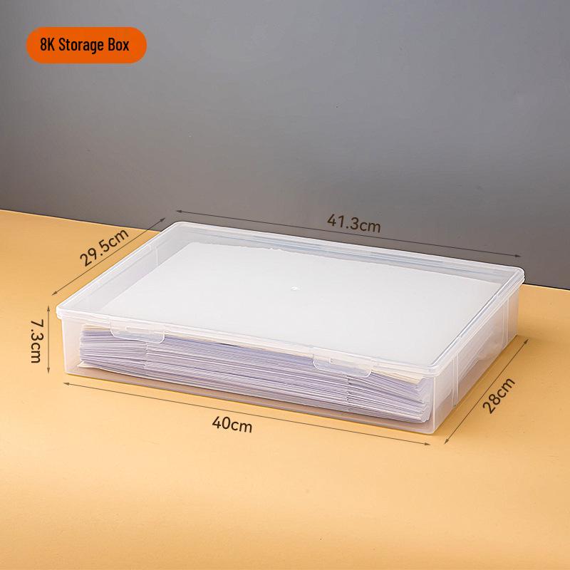 Transparent A3 File Bag - Large Capacity Art Storage Box and 8K Drawing Album Organizer