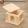 1Pc Natural Wooden Hamster House Flat Top Cabin Rat Hut Mouse Cage for Small Pet Toys