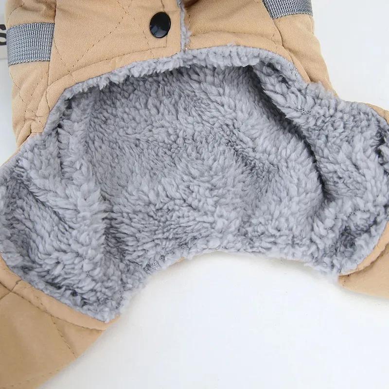 Dog Coat with Fur Collar Puppy Dog Overall with D-Ring Winter Clothes for Small Dogs Chihuahua Jacket Poodle Costume Pet Costume