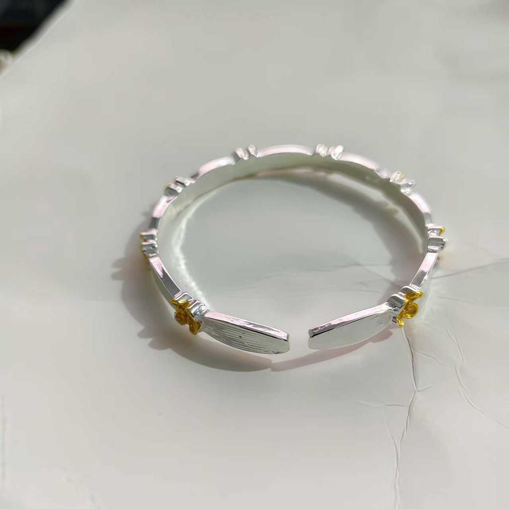 Elegant Osmanthus Open Bangle: Exquisite Chinese Style Versatile Bracelet