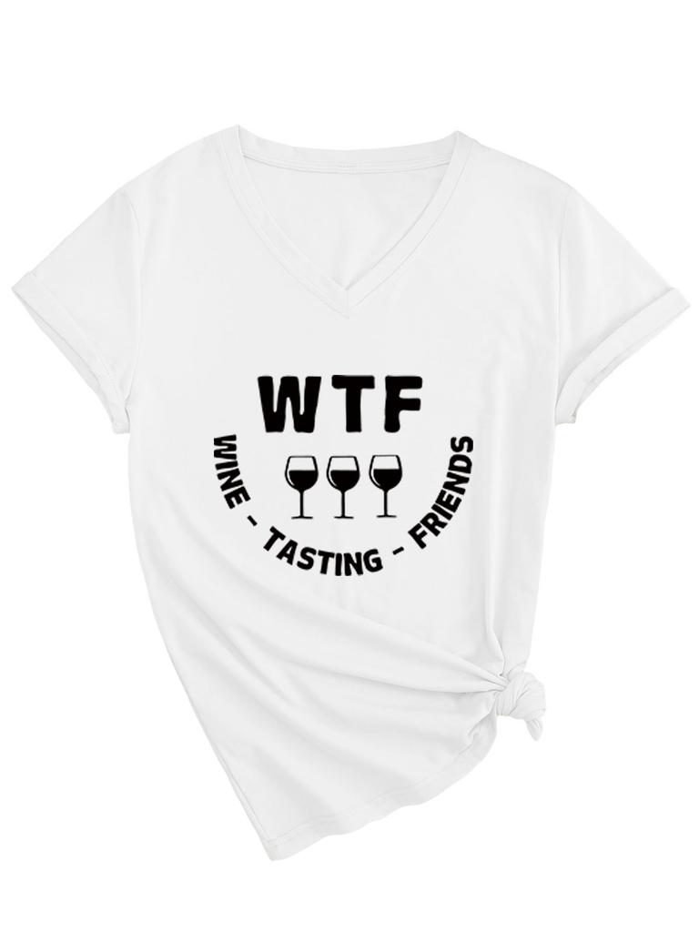 Stylish and Comfortable Women's V-neck Short-sleeved T-shirt