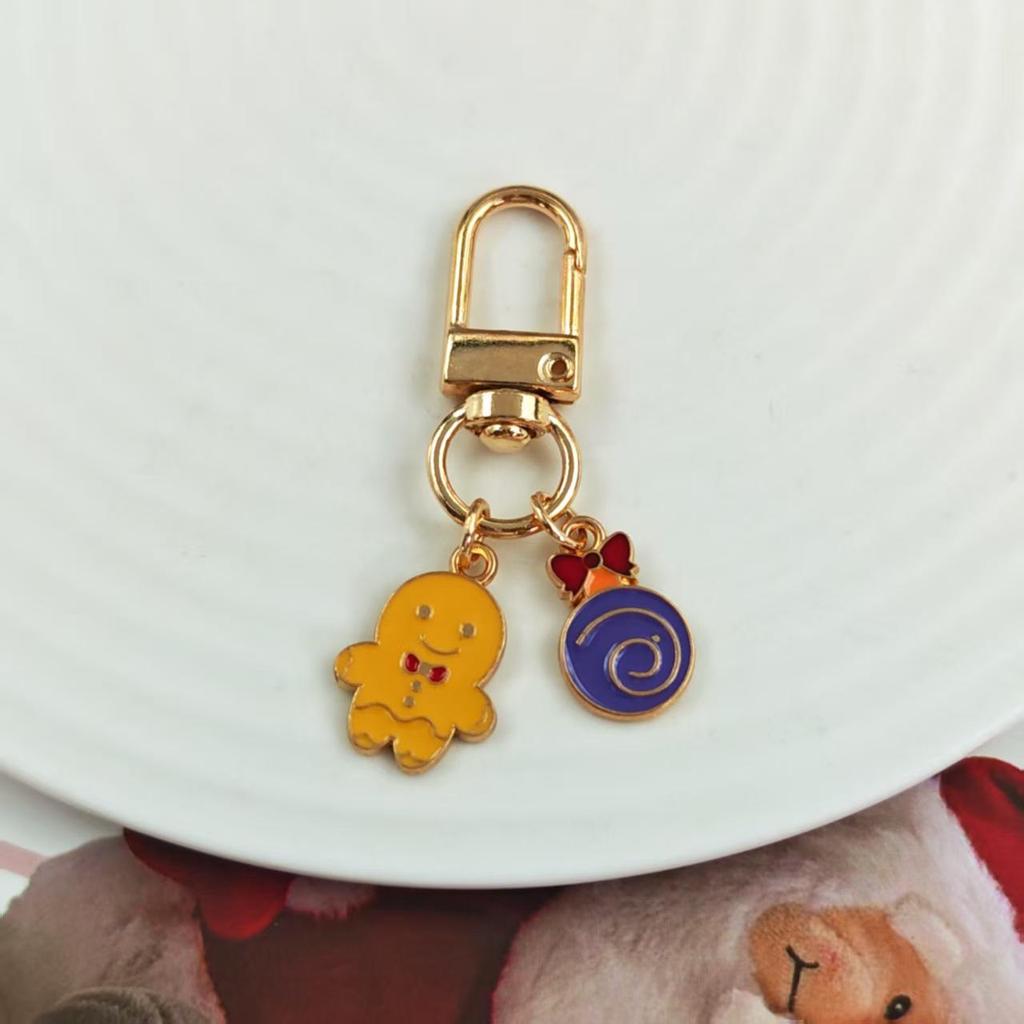 Festive Christmas Keychain: Metal Tree, Snowman & Santa Bag Charm – Stylish Small Gift