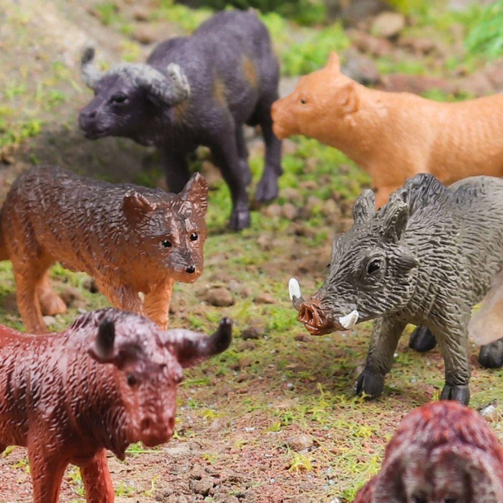 12pcs Mini Insects Simulation Ocean Animal Figurine Dog Cat Wild Animal Model  Kids Toys