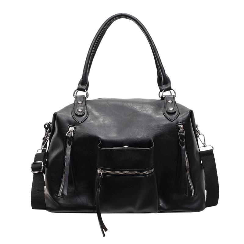 Vintage Large Capacity Bag Commuter Crossbody Bag Women's Shoulder Hand Tote Bag Short Distance Luggage Bag