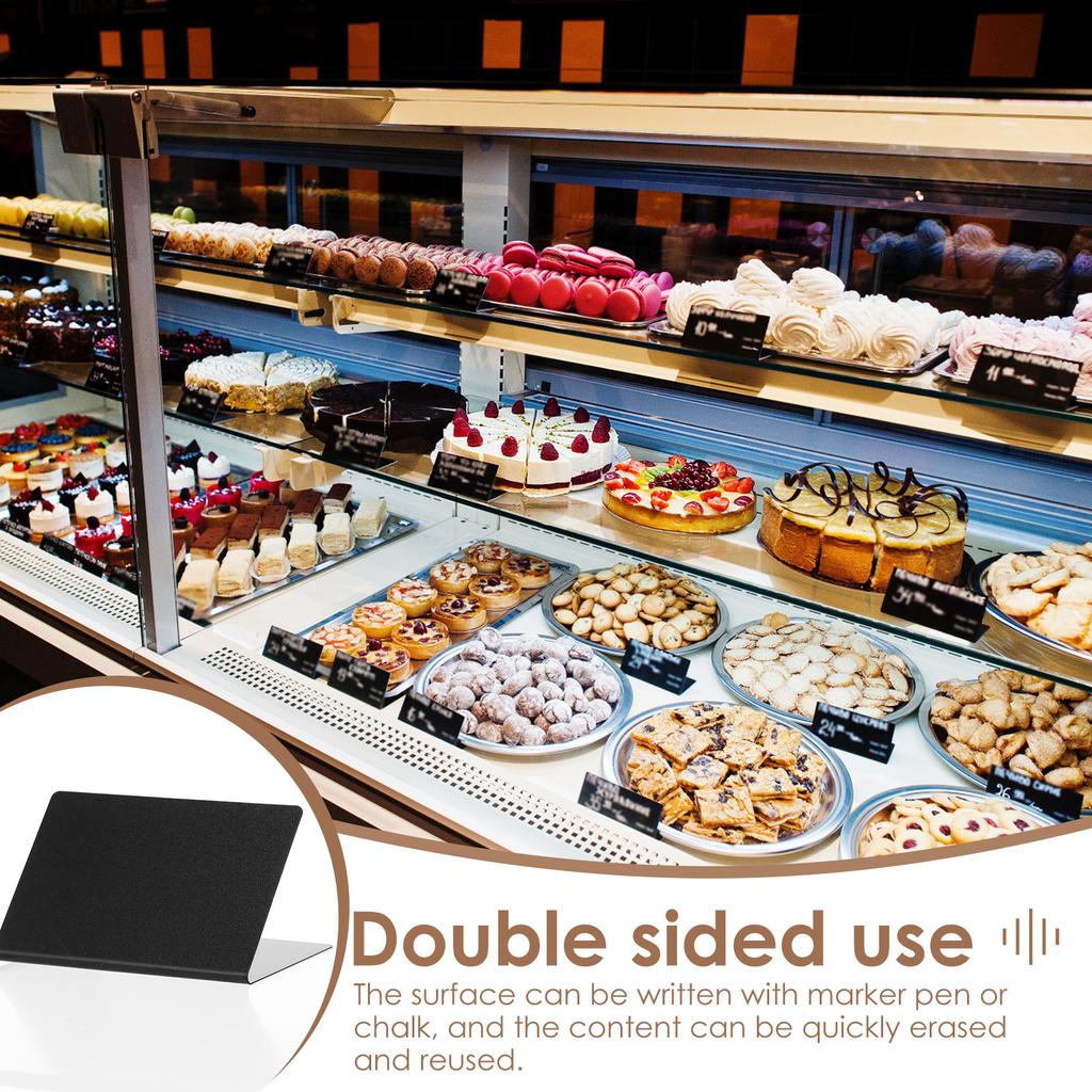 40Pcs Reusable Plastic Mini Chalkboard Sign Versatile Double Sided Chalk Board Food Label for Restaurant Cafe Office