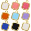 ZHUKOU Geometric Square Enamel Pendant Candy Drop Oil Charms for DIY Handmade Earrings Jewelry Accessories VD973