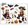 Halloween Window Stickers 2 Sheets Clings, Cartoon Skeleton Static Stickers, Funny Bat And Pumpkin Decals Ghosts Bats Pumpkins for Glass Doors Windows