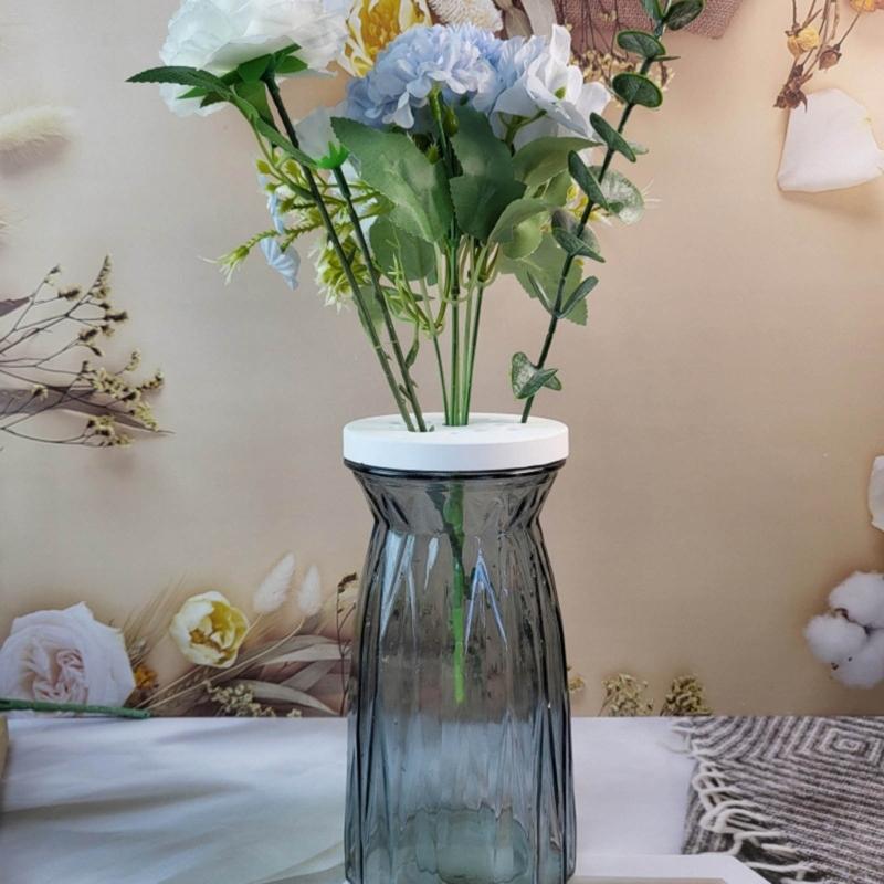 Stem Holder Resin Molds with Multiple Hole Round Resin Molds for DIY Craft Makig Flower Arrangement Holder Stem Holder