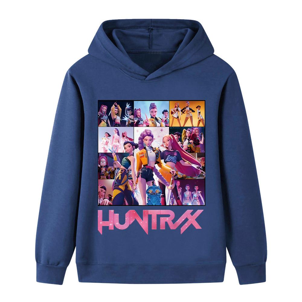 B1250 Kids Boys Girls Kpop Rumi Zoey Mira Print Long Sleeves Hoodie
