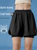 Quick-Dry Breathable Anti-Exposure Elastic Waist Loose Running Shorts, Plus Size Double-Layer Fitness Shorts
