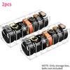 2-Pack Belt Storage Box 7-Grid Acrylic Transparent Storage Display Box for Wardrobe Drawer Tie Watch Jewelry Cosmetics Organizer