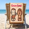 1pc Curious George (9) Beach Towel, Beach and Seaside Swimming Pool Equipment, Fashion Pattern, Rectangular, Travel Essentials