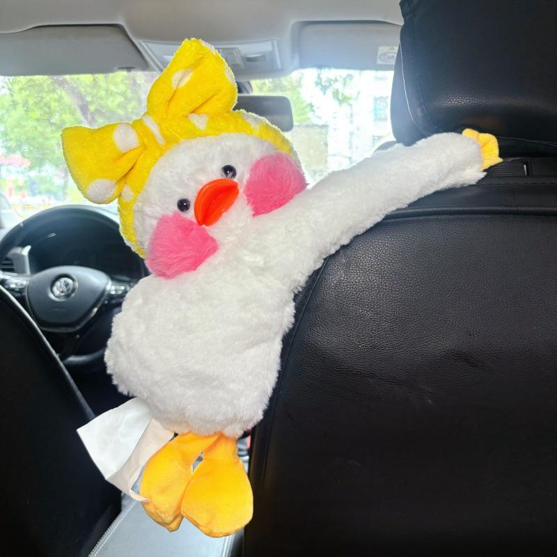 Cartoon Plush Monkey Tissue Box - Cute Car Hanging Pull-Out Cover