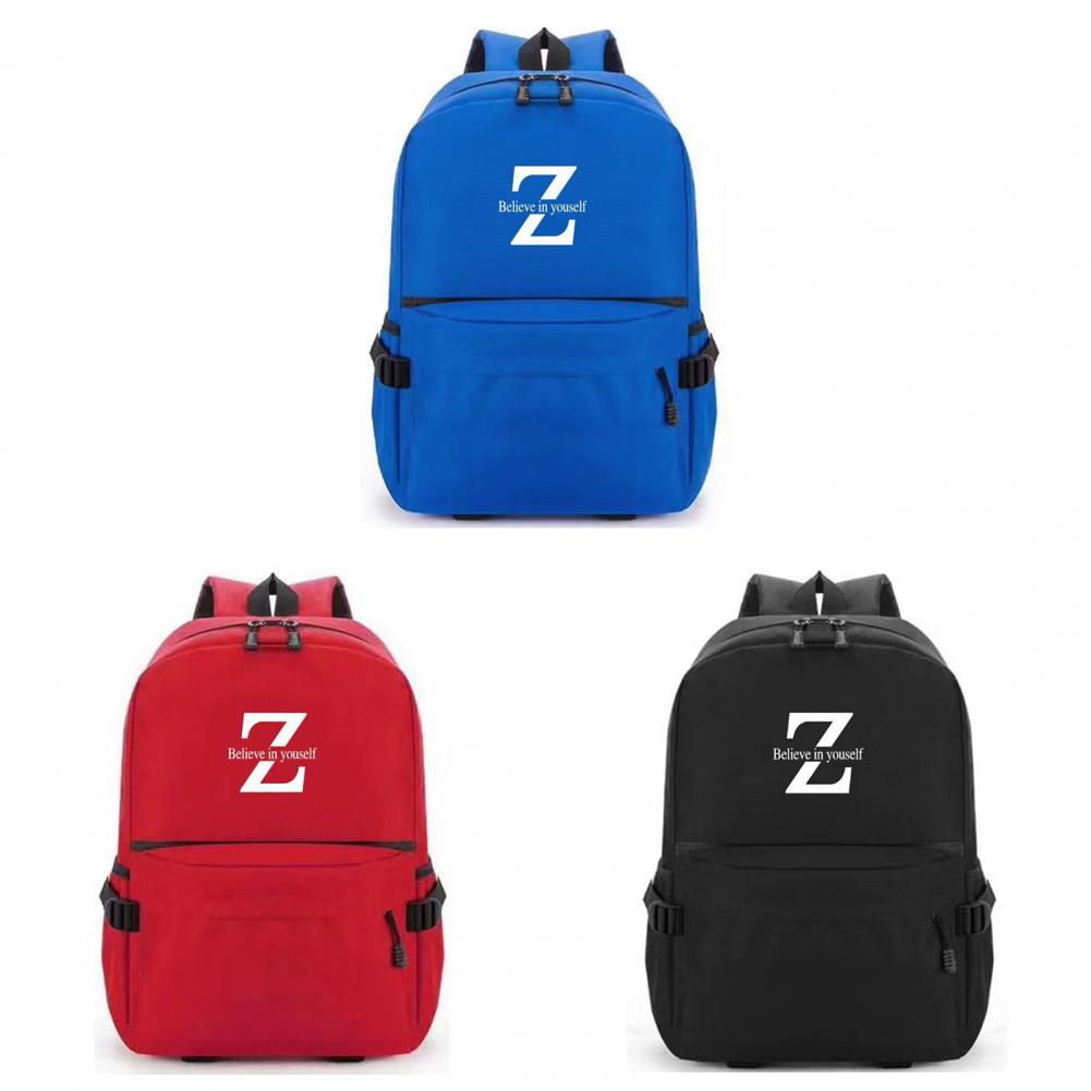 Kids Schoolbag Wide Padded Shoulder Straps Waterproof Scratch-resistant Large Capacity Letter Print Solid Color Backpack
