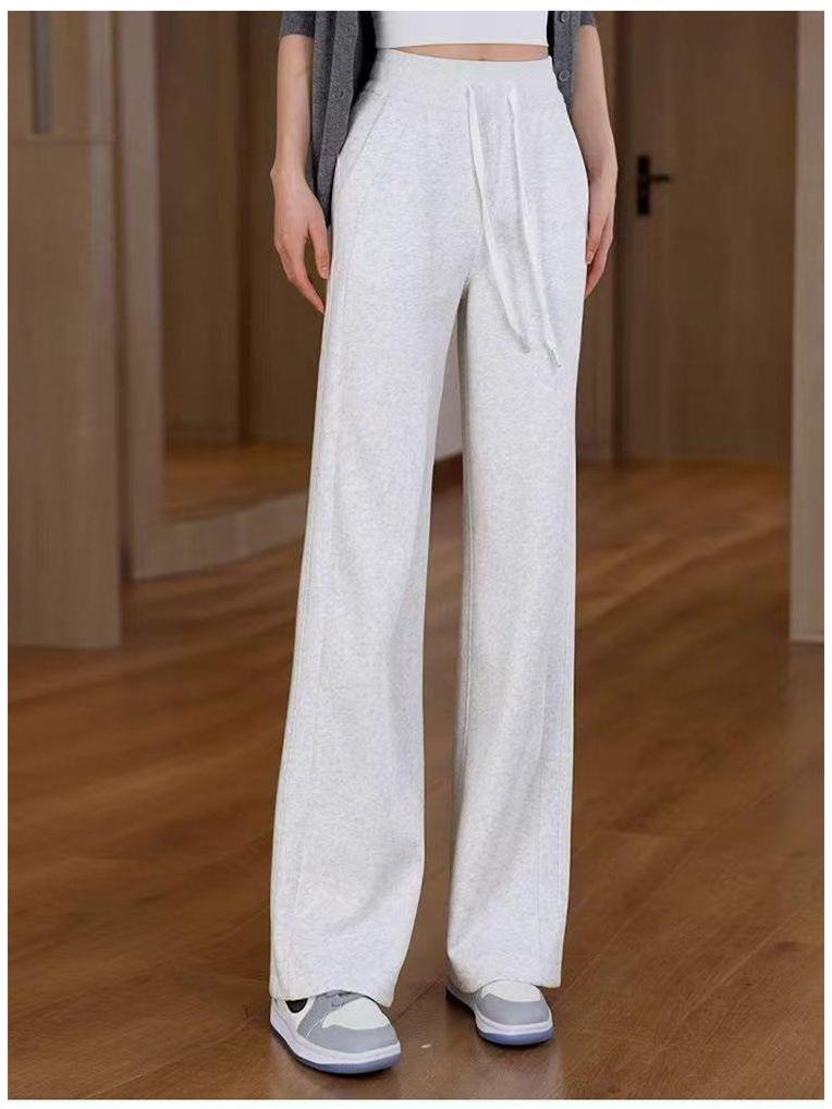 Meilade Winter 2025 Women's Slimming Plush Wide-Leg Drape Pants - Petite, Loose, Thickened Street Style
