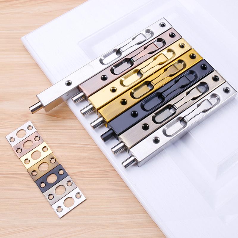 1Pc Stainless Steel Spare Tools Double Opening Doord Door Guard Lever Finger Slide Lock 6/8Inch Door Edge Lever Action Flush Bolt