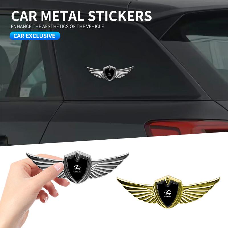 1Pcs Metal Car 3D Eagle Angel Wings Logo Trunk Fender Sticker For Lexus F-SPORT ES RX NX LS UX LM LX GX LC RZ IS CT GS RC HS SC