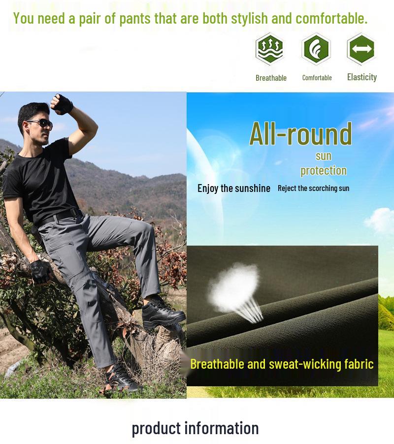 Men's Windproof Waterproof Camouflage Tactical Trousers - Wear-Resistant, Elastic, Outdoor Work Pants