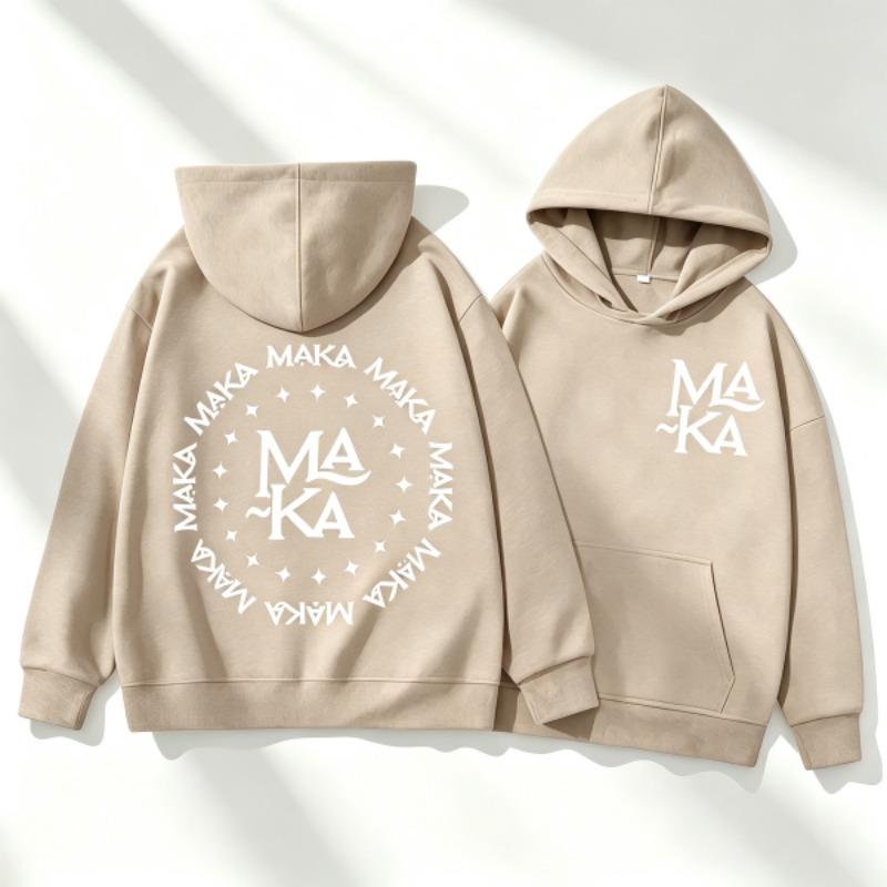 Autumn Men's Women's Hoodies Letter Maka Graphics Printing Unisex Fashion Pullover Long Sleeves Loose Casual Vintage Sweatshirts