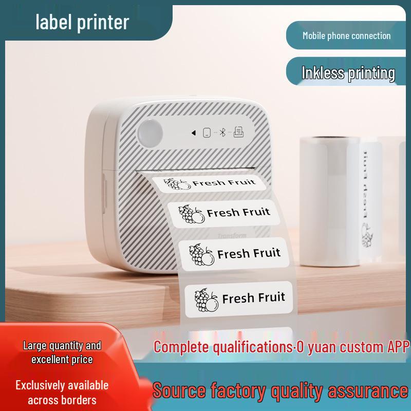 Portable Bluetooth Thermal Label Printer - Stripe Style, Photo & Small Organizer