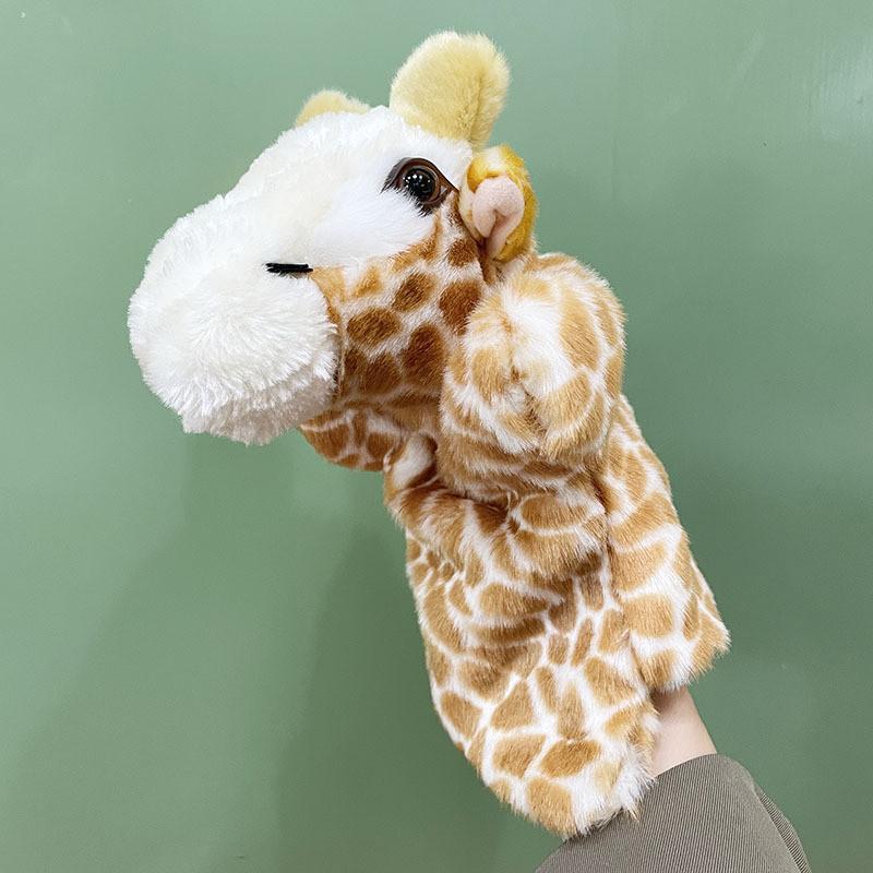 Cartoon Giraffe Hand Animal Puppets Children Plush Toys Interactive Gift Doll