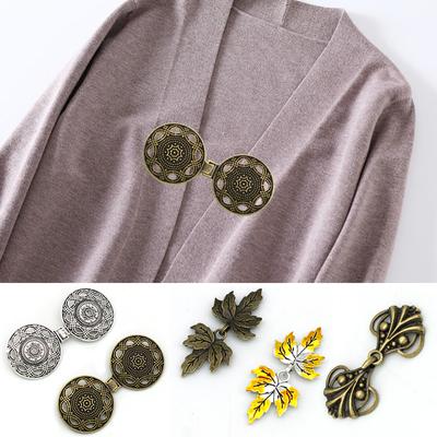 1Pair Fashion Cardigan Clip Mini Alloy Buckle Cloak Clasp Fasteners Sewn On Clothes Cheongsam