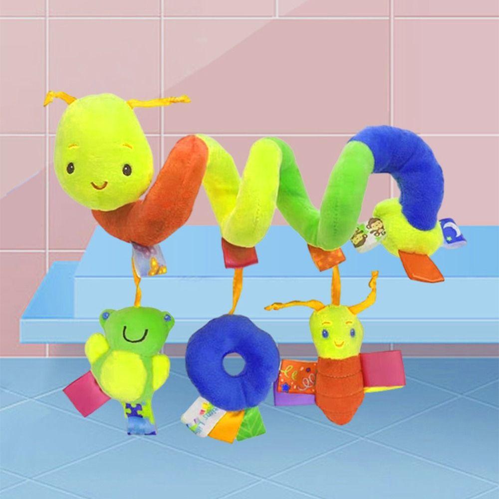Plush Baby Bed Stroller Bell Toys Stretchable Spiral Hanging Baby Toy Bed Wrapped Toys  0-12 Months