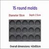 Xihe Commercial 15-Cavity Round Glass Cake Mold