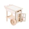Trolley Dining Cart Kitchen Wooden Furniture Miniature Dollhouse Doll Decor Toy Two Layers