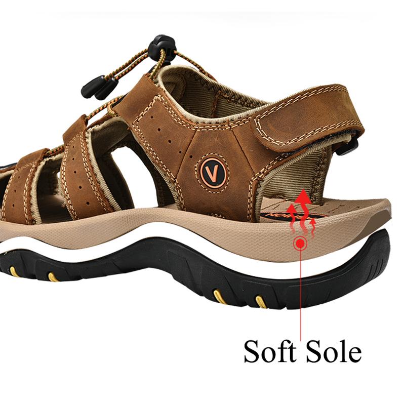 Summer Men Hiking Shoes Anti-Slip Male Trekking Shoes Leather Climbing Men'S Sneakers Outdoor Beach Casual Sandals High Quality