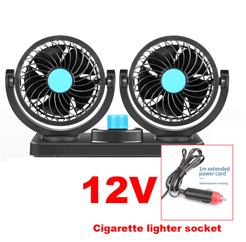 24V 12V 360 Degree All-Round Adjustable Car Auto Air Cooling Dual Head Fan Low Noise Car Auto Cooler Air Fan Car Fan Accessories