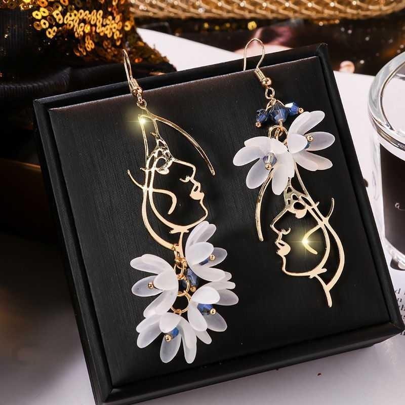 2PC Women's Fashion Multi Style Long Irregular Tassel Earrings Zircon Accessories Suitable for Date, Party, Festival Gifts